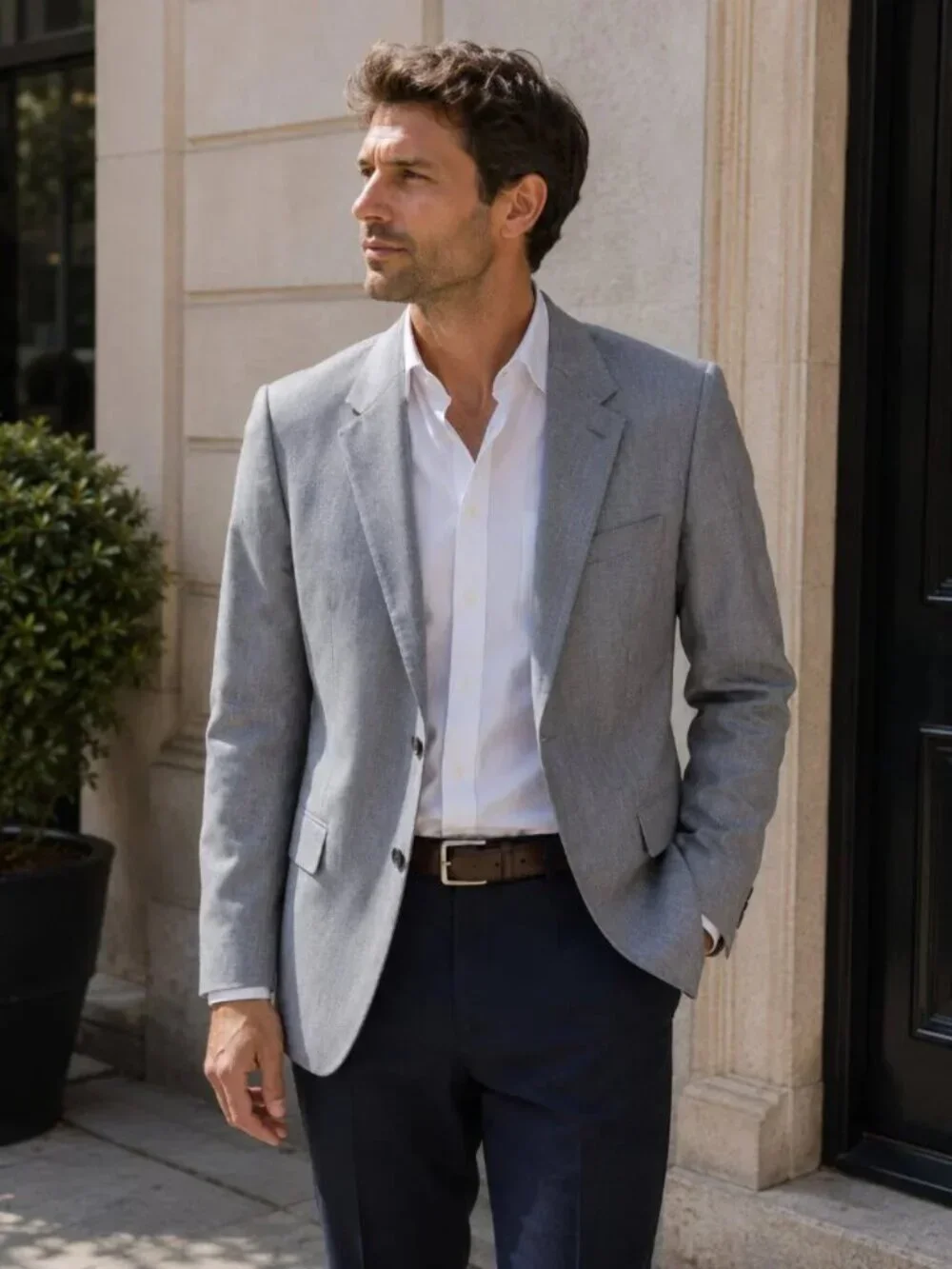 J. Crew Men's Thompson 100% Linen Blazer Light Gray Summer Lightweight Size 38